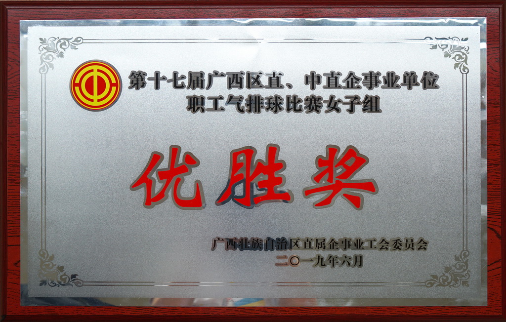 熱烈祝賀白雲山盈康氣排球隊榮獲第十七屆廣西區直、中直企事業單位職工氣排球比賽優勝獎